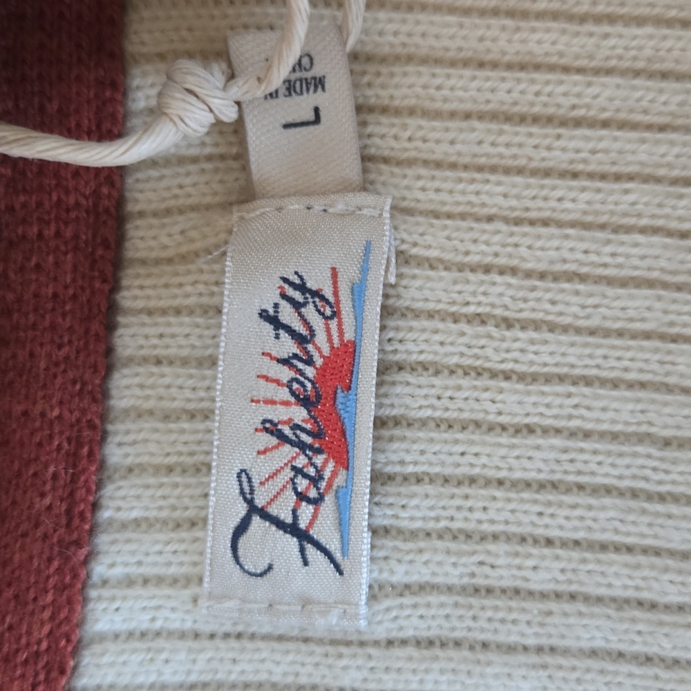NEW Faherty Mikki Polo Long Sleeve Ribbed Pullover Retro Fall Stripe - L - Picture 9 of 11